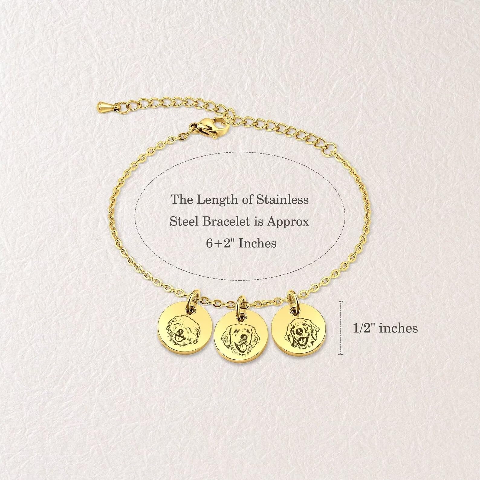 Joyería de fotos de gato - Pulsera personalizada de retrato de mascota - Pulsera de encanto de retrato de gato grabado - Pulsera de mamá de perro - Regalo de cumpleaños para niños