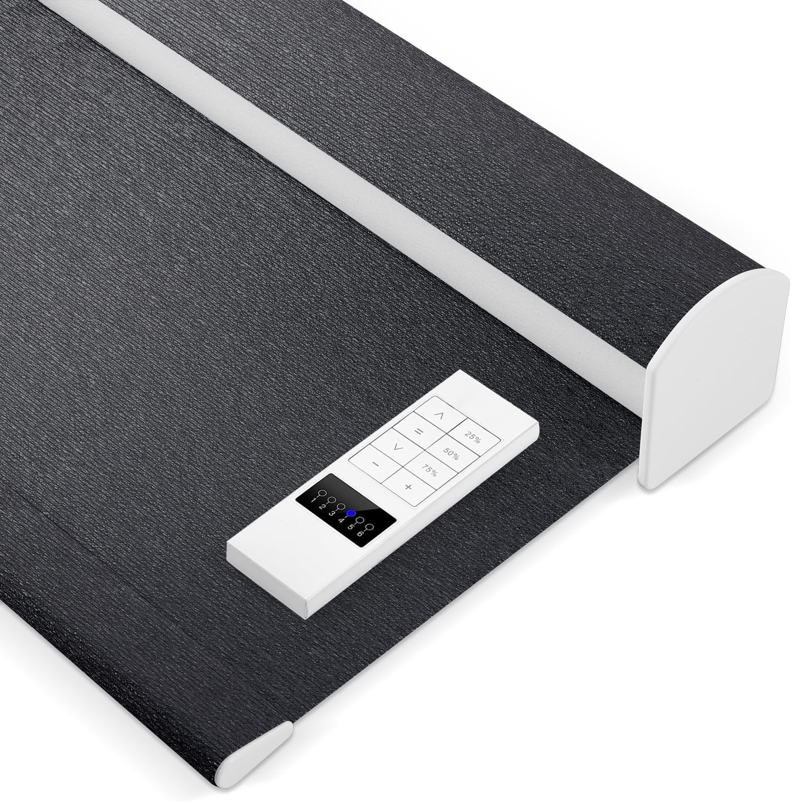 Zshine Motorized Blackout Window Blinds Customize Width (23-95 Inches) Remote Control Wireless and Rechargeable Roller Shades Blinds for Windows, Home, Office, Hotel, Club, Restaurant(82141H)