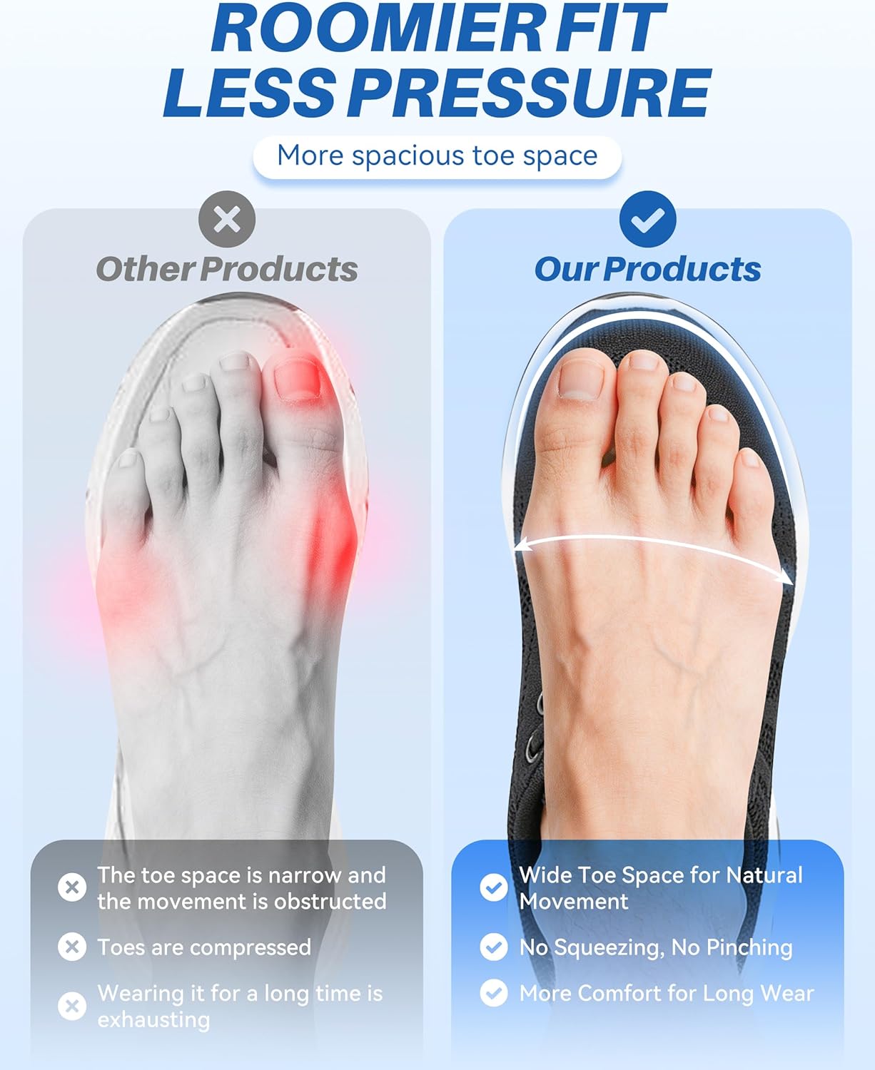 12 Hour Shift Shoes for Women, Orthopedic Shoes with Air Cushion, Lightweight Breathable, Wide Toe & Non Slip