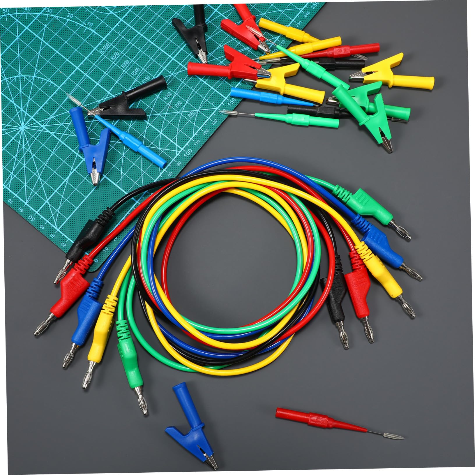Kit e Prestazioni Elettromeccaniche per Test Elettrici Puntali per Tester con Clip Coccodrillo e Sonde di Test Set in Rame e Pvc con Connessione Banana Standard per Multimetro