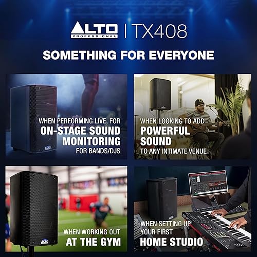 Miniatura 8 de ALTO TX408 350W 8" Altavoz PA alimentado con Bluetooth, mezclador de 2 canales, nivel de línea para DJs y músicos móviles, para lugares pequeños,
