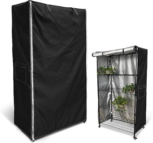 Miniatura 51 de Cubierta de estante de alambre, 600D, resistente al agua, a prueba de polvo, cubierta de estante de almacenamiento con cremallera para estantes