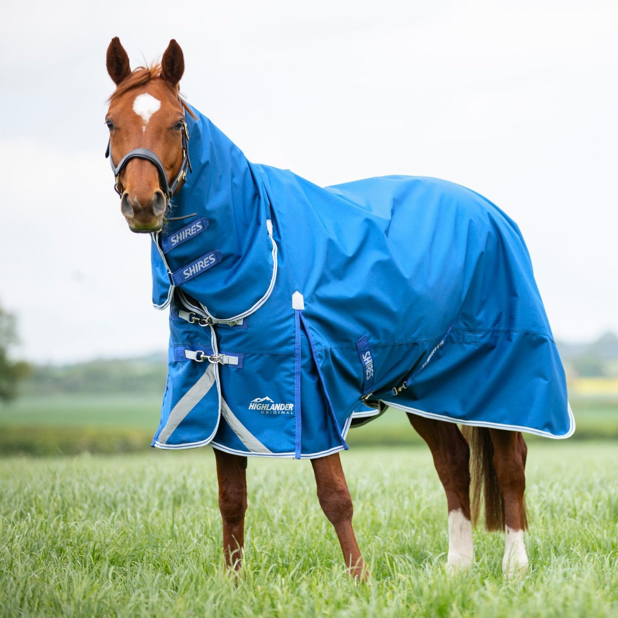 Shires Highlander Original 200g Mediumweight Combo Turnout Rug - Blue