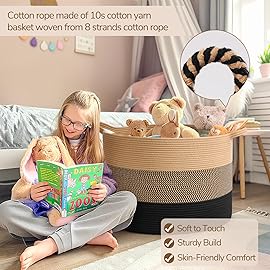 INDRESSME 115L Extra Large Blanket Basket for Apartment Dcor, Woven Baby Laundry Hamper Shoe Basekts for Entryway, Wicker Storage Basket for Organizing, Camel Mix & Black