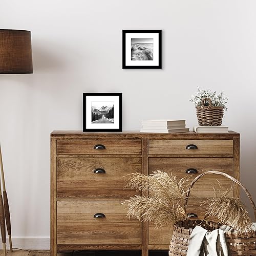 Vista 737 de Americanflat Portarretratos de 8 x 12 pulgadas con plexiglás pulido, juego de 2 portarretratos de 6 x 8 pulgadas con paspartú o para fotos de 8 x 12