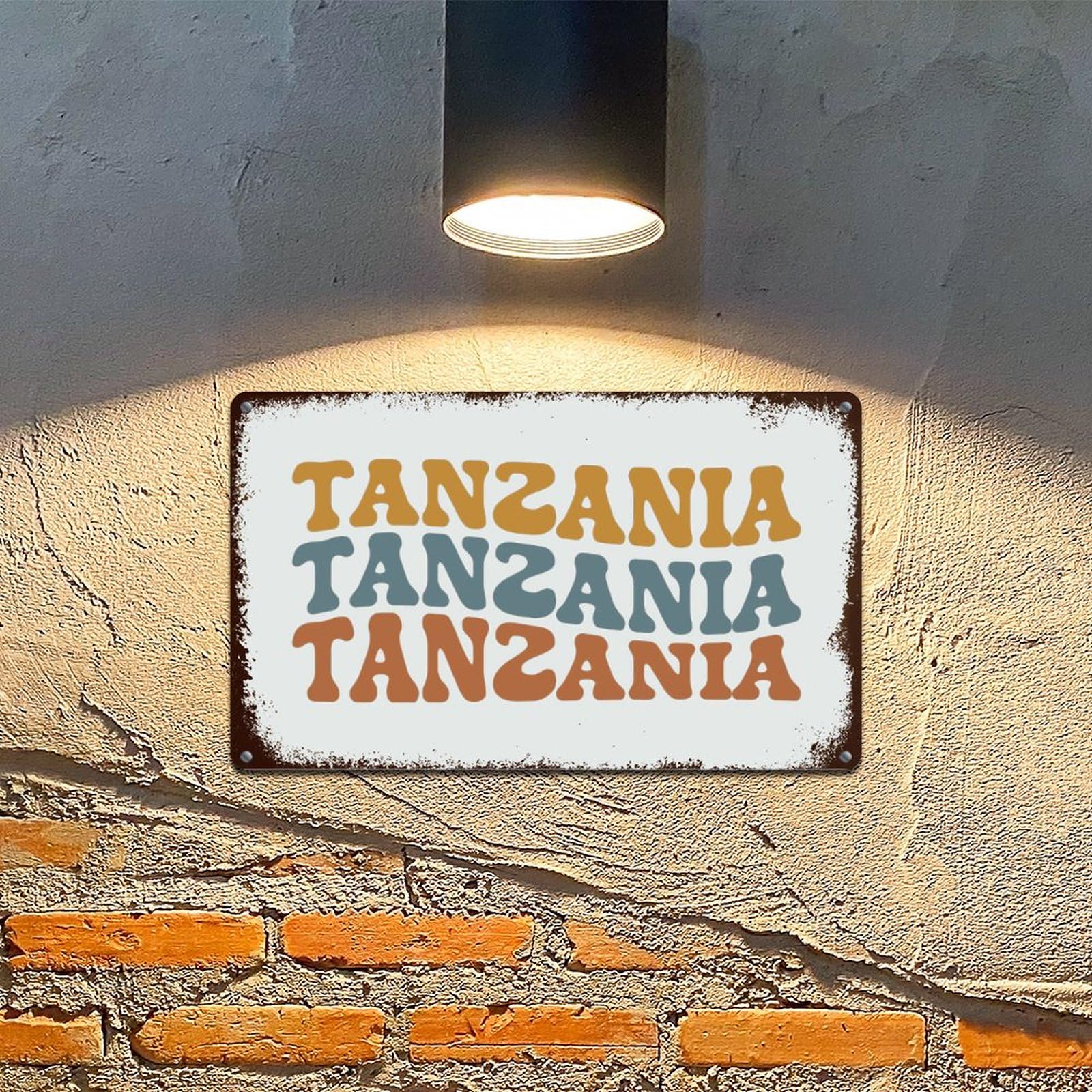 Amazon.com: WoGuangis Tanzania Metal Signs Tanzania Country Name
