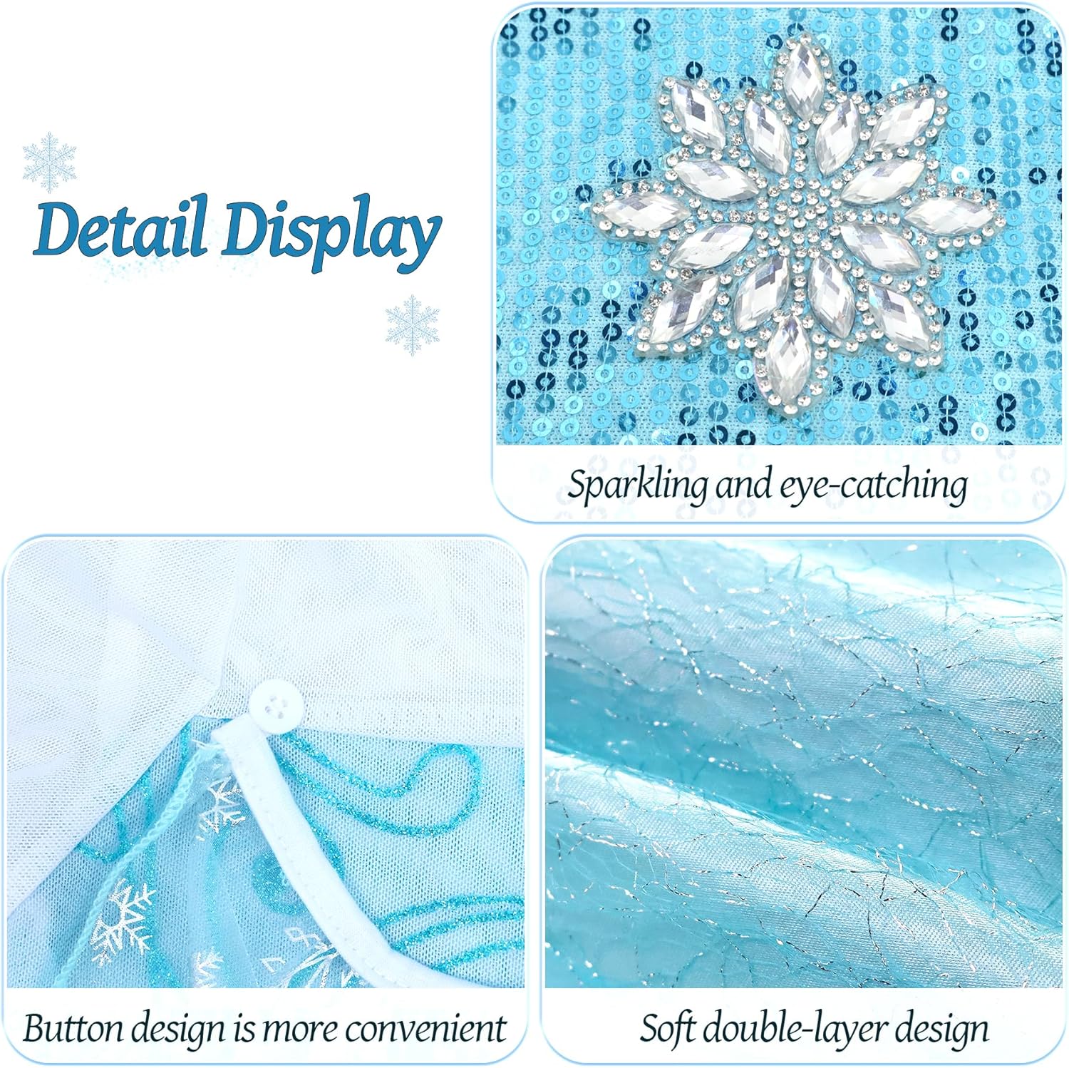 BOMLY Girls Princess Dress Up Costume Outfit with Accessories for Kids Halloween Christmas Birthday Party Cosplay - Image 3