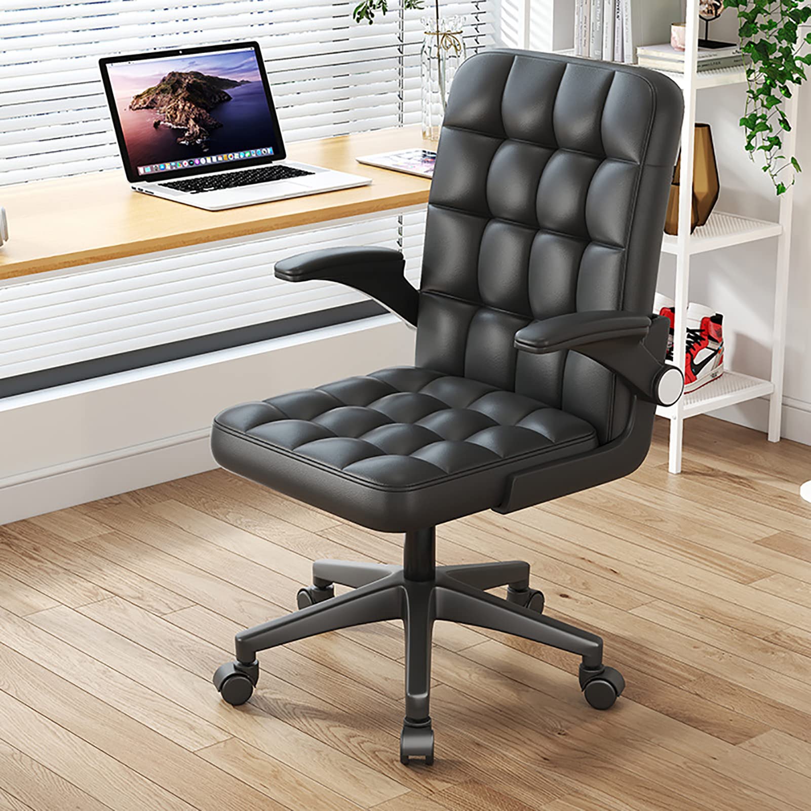 Chaise de bureau pivotante à hauteur réglable avec accoudoirs rabattables