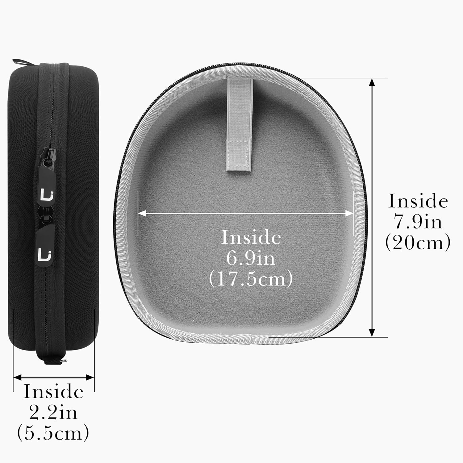 Linkidea Headphones Carrying Case Compatible with Sennheiser PXC 550-II, JBL Tune 710BT, Grado SR60 Case, Protective Hard Shell Travel Bag with Cable, Charger Storage (Black) - Image 4