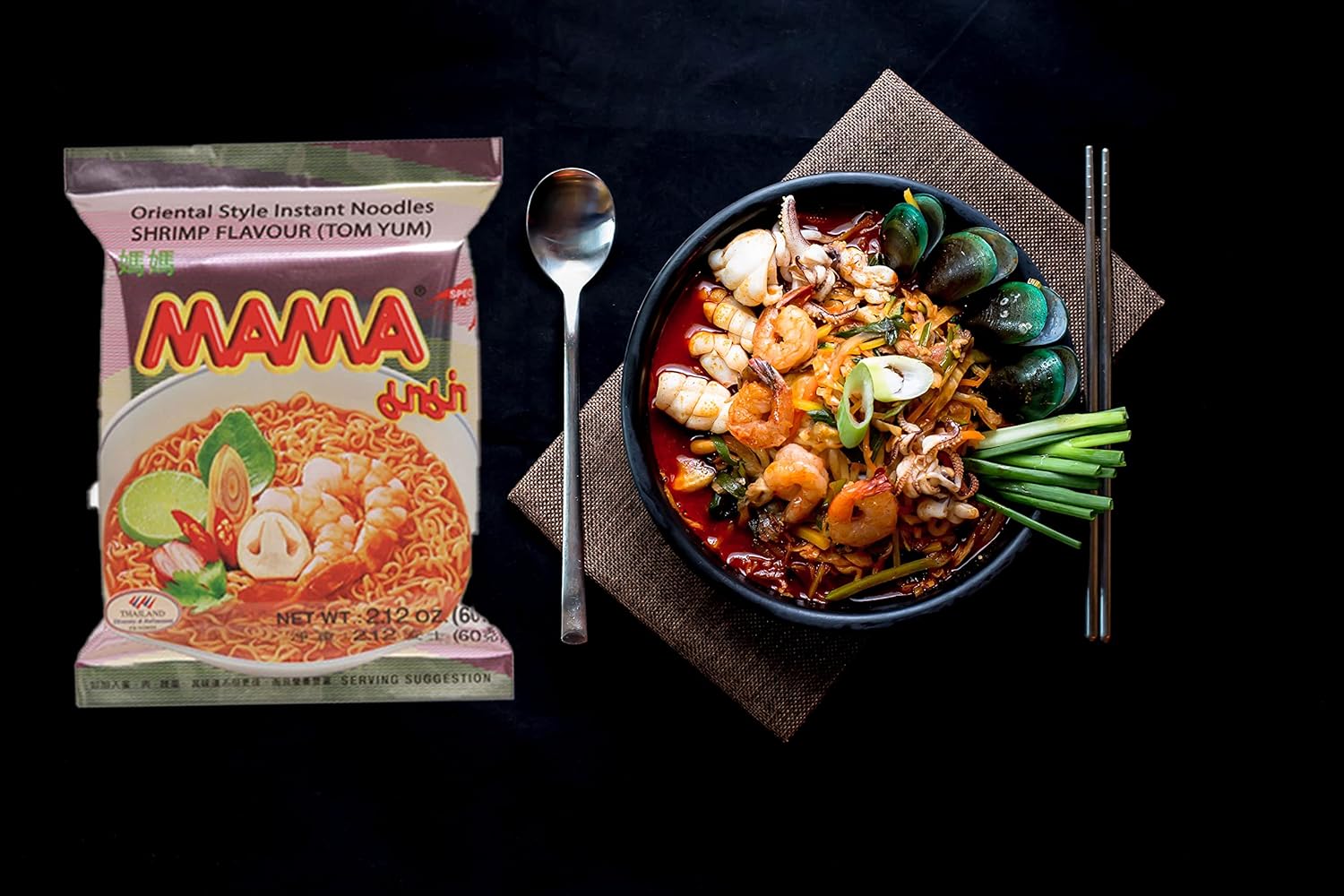 Buy MAMA Ramen Instant Noodles Variety Pack, Chicken, Pa Lo Duck, Tom