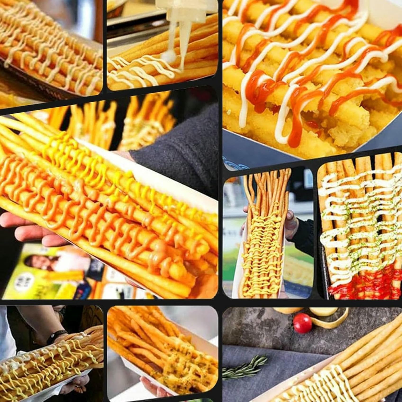Presse-pommes de terre pour food truck et cuisine, manuel pour frites longues et purée de pommes de terre avec mécanisme extractible, 30 cm