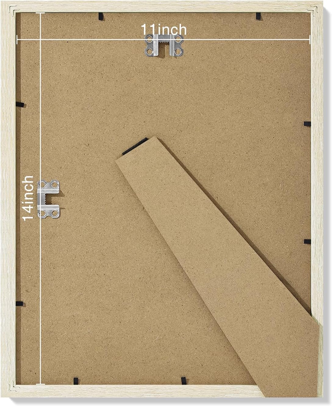 Vittanly 11x14 Picture Frames Set of 9, Shatter Resistant Plexiglass, Display 8x10 Pictures with Mat or 11x14 without Mat, Photo Frames for Wall or Tabletop, Engineered Wood, Cornsilk - Image 7