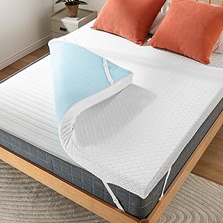 3 Inch Mattress Topper King for Pressure Relief, Gel Memory Foam Mattress Topper for Cooling Sleep, Breathable Non-Slip Bottom with Removable & Washable Cover, CertiPUR-US Certified