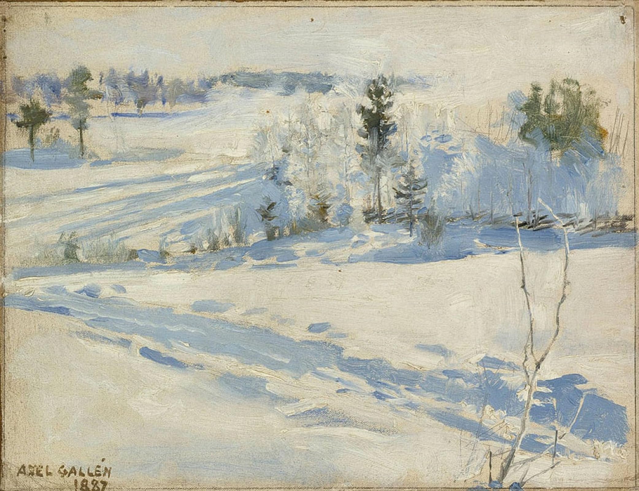 Arte de pared de lienzo decorativo cuadro pintura paisaje invernal Akseli Gallen Kallela 5
