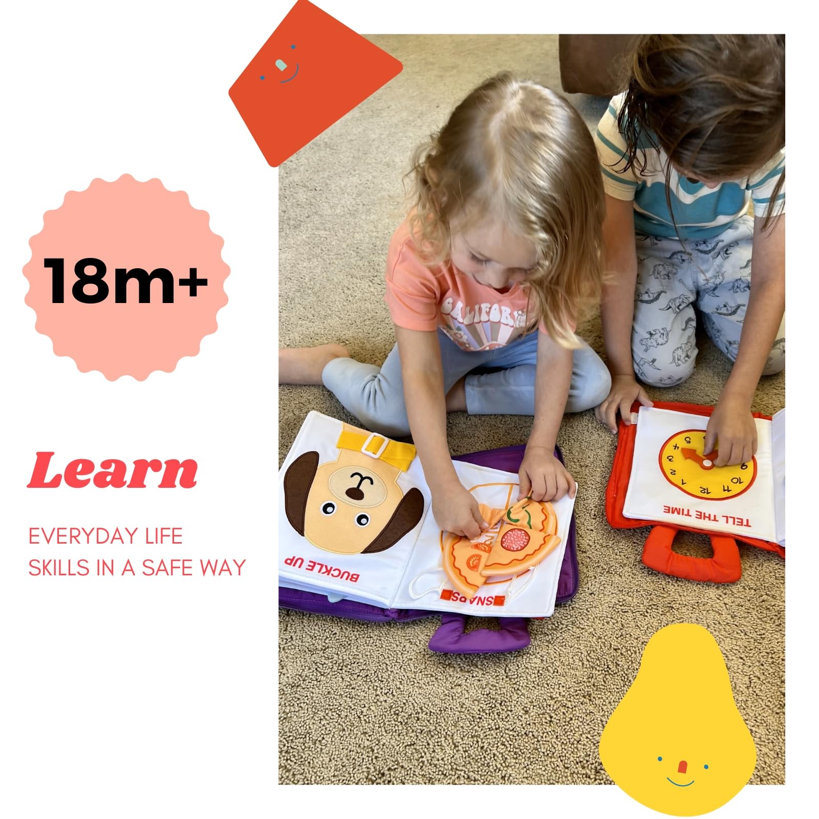 My Quiet Book Reisespielzeug für Kleinkinder von 2-3-4 Jahren, Flugzeugaktivitäten für Kleinkinder mit 10 Aktivitäten, beschäftigtes Buch Montessori für Kleinkinder, Spielzeug für Mädchen