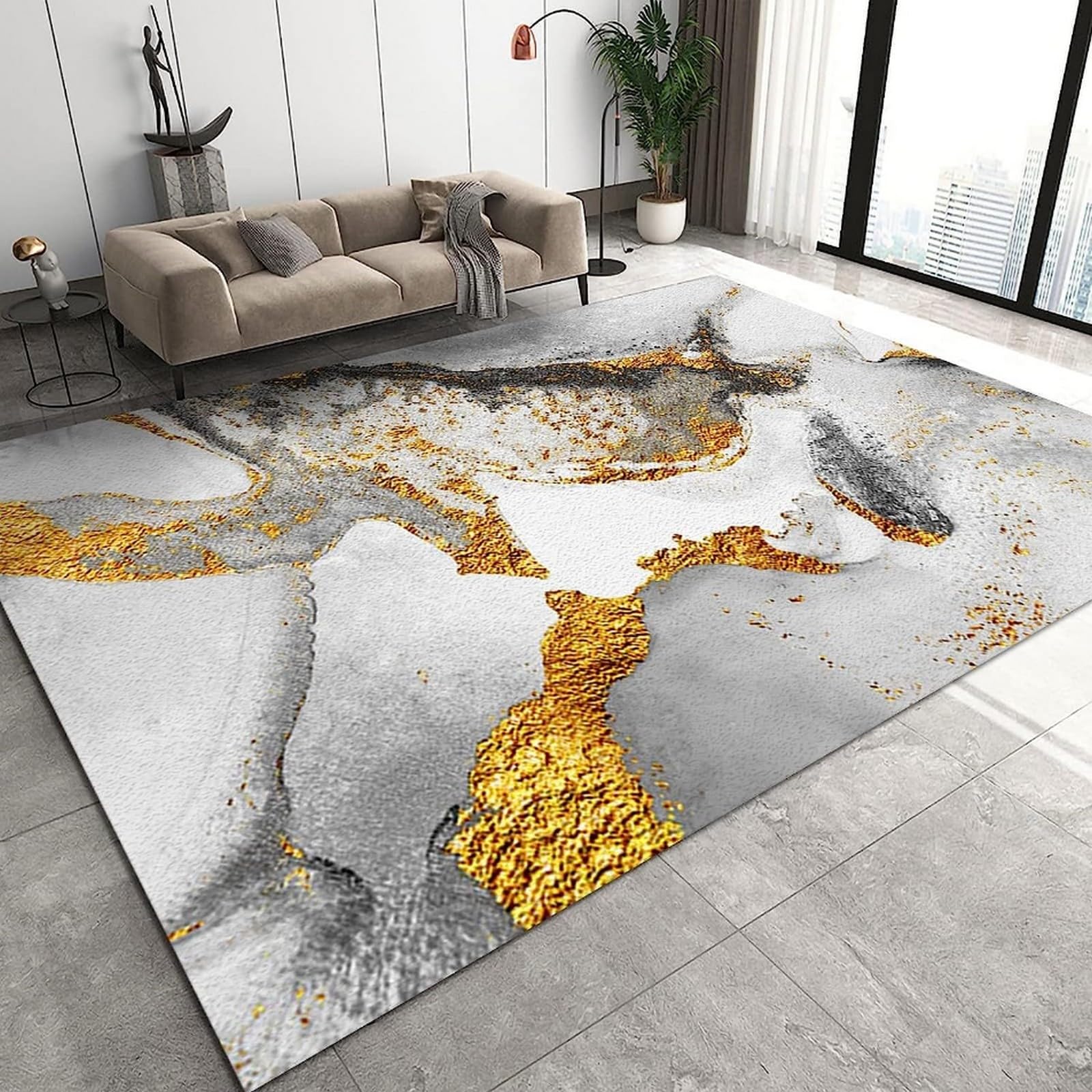 Living Room Rug 3D Colorful Abstract Marble Texture Printed Floor Mat Bathroom Foot Mat Area Rug Teenage Bedroom Decorative Game Room Mat, 140 X 200 Cm - Polyester Soft Touch Easy Clean -4A5X5H3A8C
