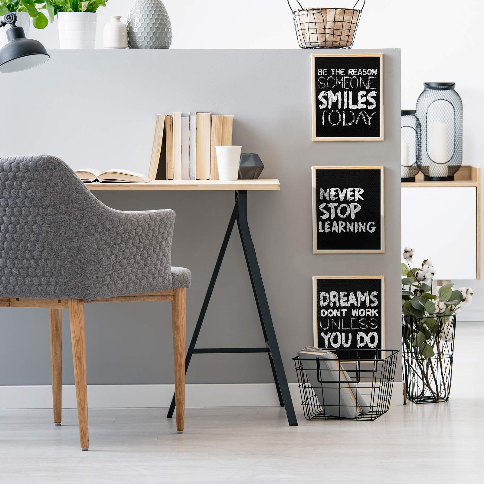 6 Pieces Inspirational Wall Art Posters Motivational Wall Canvas Prints (8 x 10 Inch), Positive