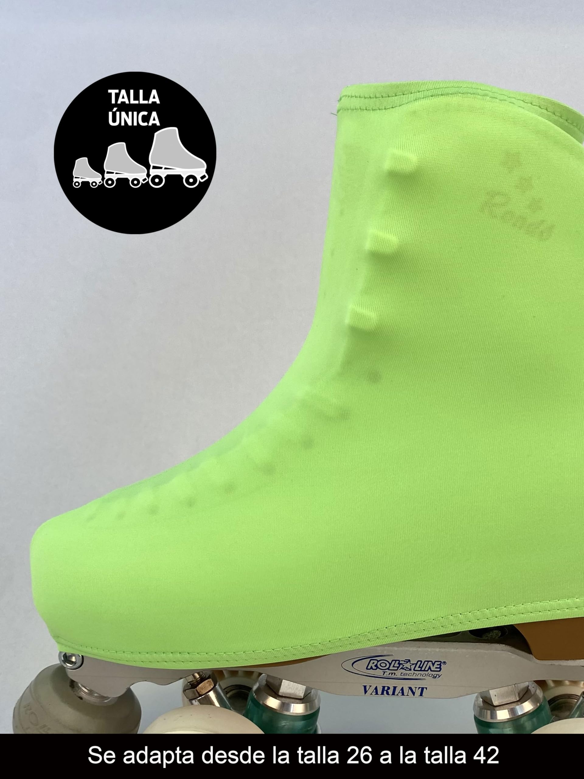 CRLSPORT Cubrepatín para Niña y Mujer, Funda Patín Skate, 180 Densidad, Talla Universal, Verde Flúor