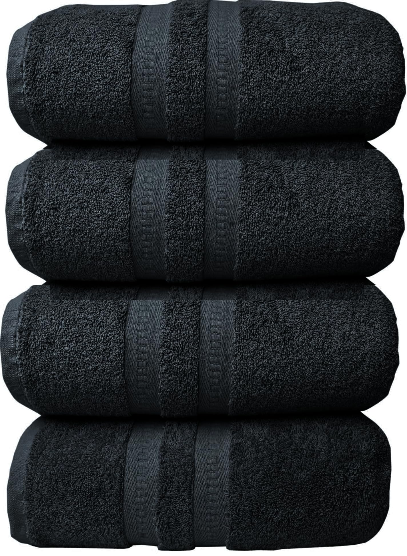 manucci EXTRA LARGE JUMBO BATH SHEETS 90 X 150CM 500GSM 100% EGYPTIAN COTTON TOWEL (black, 4)