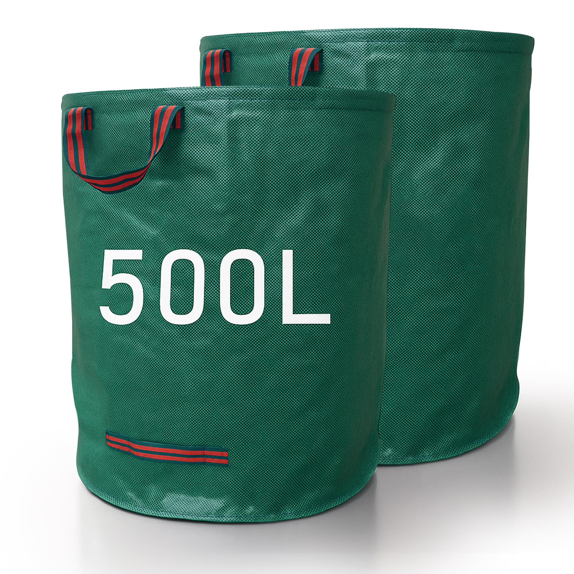 ZOPPER 2pk Garden Bags Heavy Duty 500L with Plastic Hoop Reusable Polypropylene Sacks Waterproof Garden Rubbish Bags