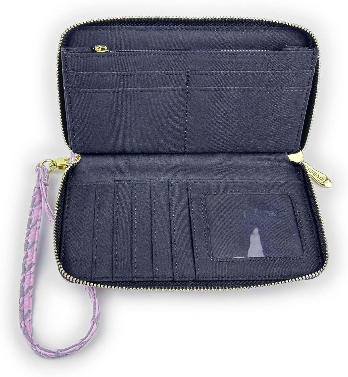 Women's Wallet Credit Card Clutch Wristlet Clutch Wallet Zipper Wallet For Women(B-Pink) - Image 6