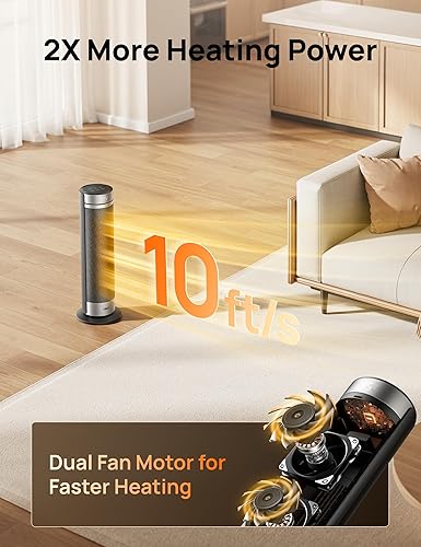 Miniatura 3 de Dreo Calentador de espacio para habitaciones grandes, calentadores eléctricos de 23 pulgadas para uso en interiores, torre de protección 8 seguras,