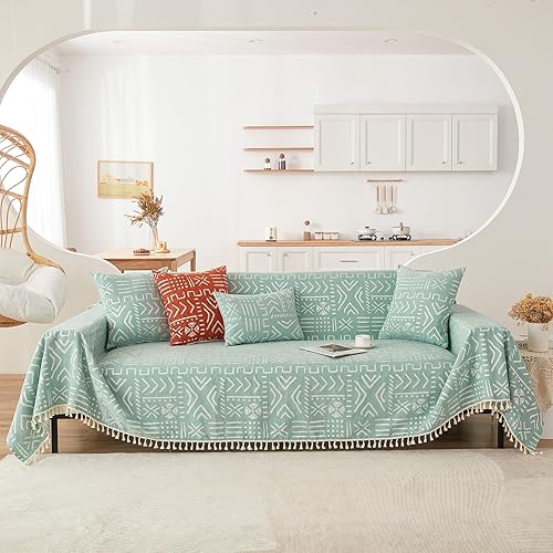 ROOMLIFE Fundas de felpilla para sofá modular de 3 cojines, en forma de L, fundas de sofá estilo bohemio azteca tribal para sala de estar, protector