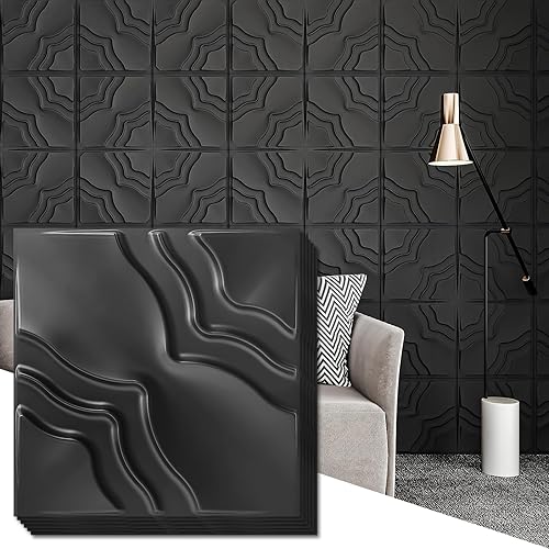 Art3dwallpanels Paquete de 33 paneles de pared 3D, 2 paneles de pared texturizados de PVC con efectos diferentes para decoración de pared interior,