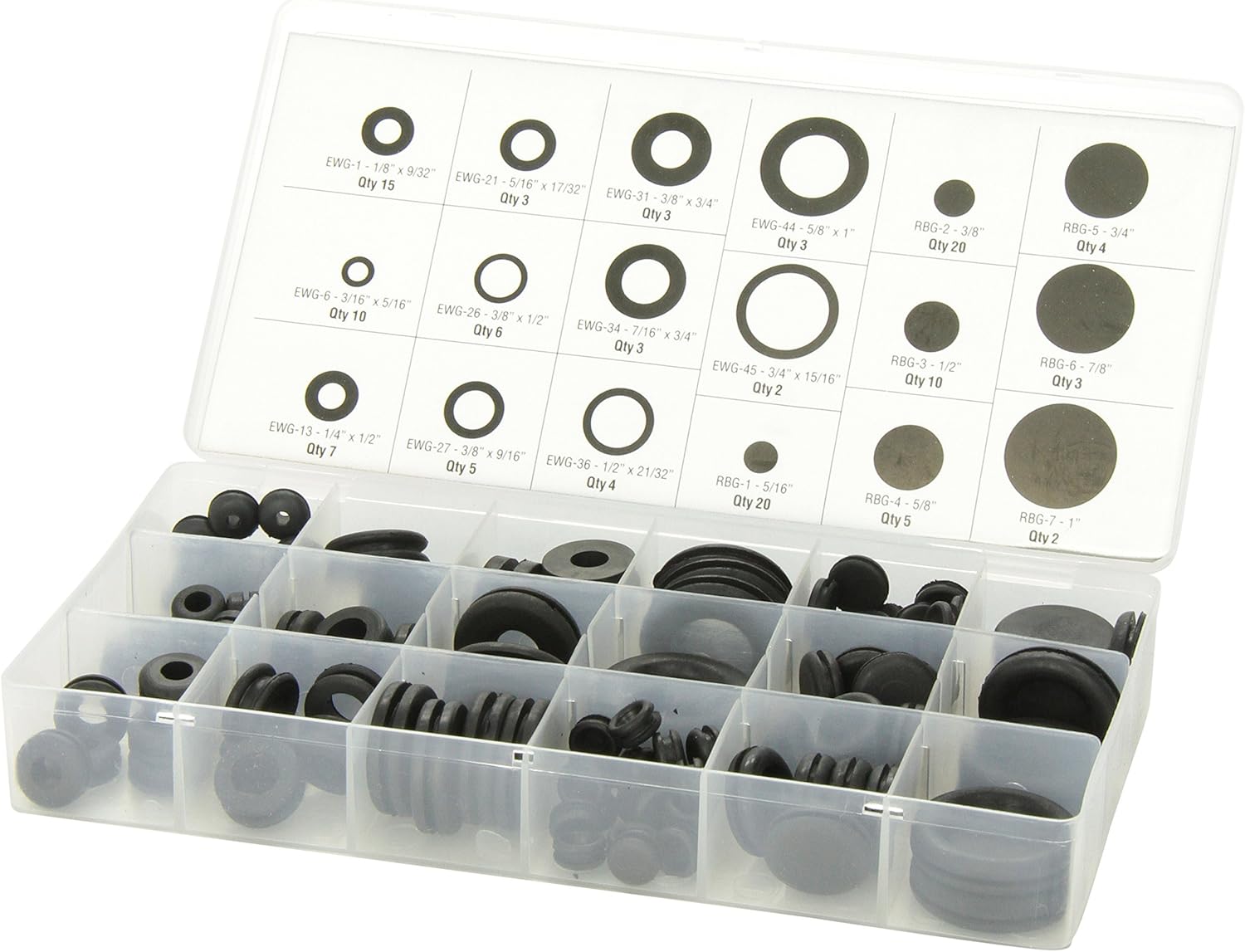 ATD Tools 362 125-Piece Rubber Grommet Assortment