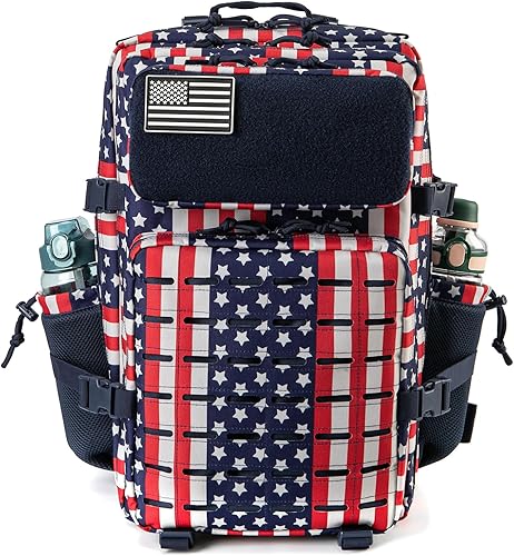 Miniatura 12 de QT&QY - Mochila táctica militar de 25L/45L para hombres Molle Daypack, mochila de 3 días, mochila de emergencia, mochila de senderismo con 45l 2.0