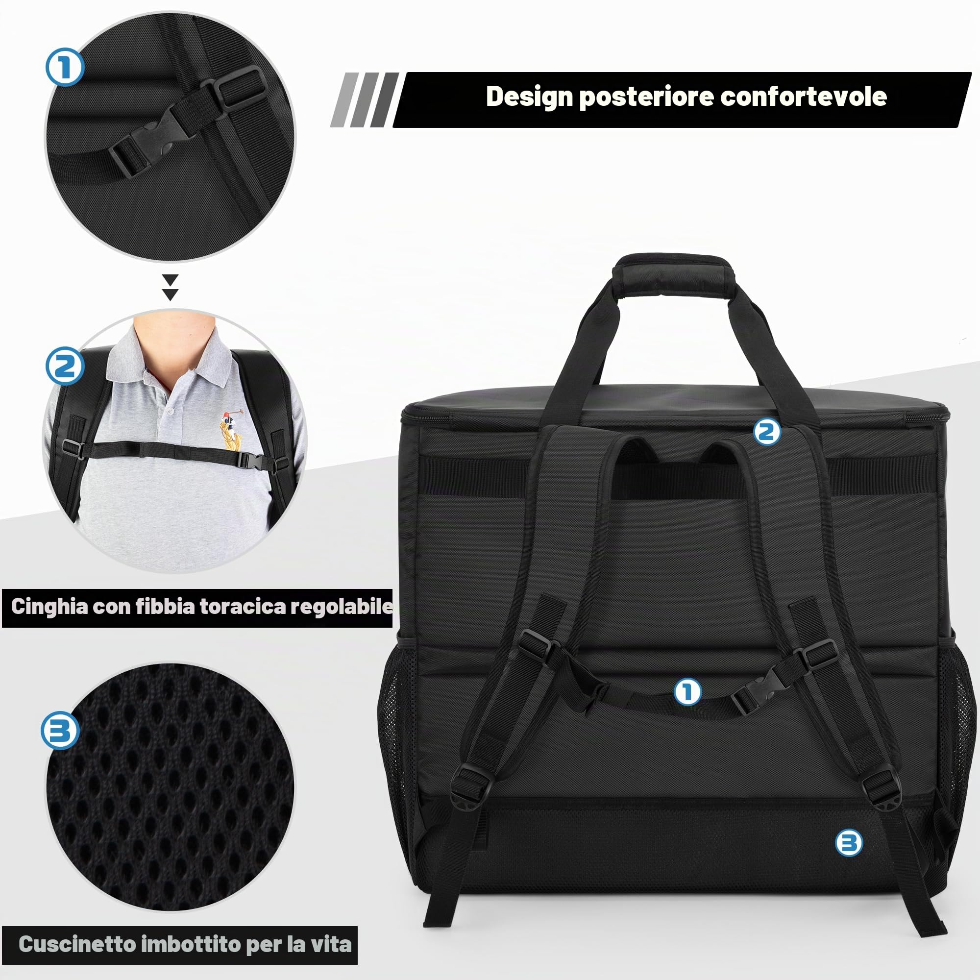 Trunab Borsa da Trasporto per PC Torre con Tasche Multiple, Zaino per PC Desktop, Custodia da Viaggio per Tastiera, Cavo, Mouse e Cuffie (Design Brevettato)