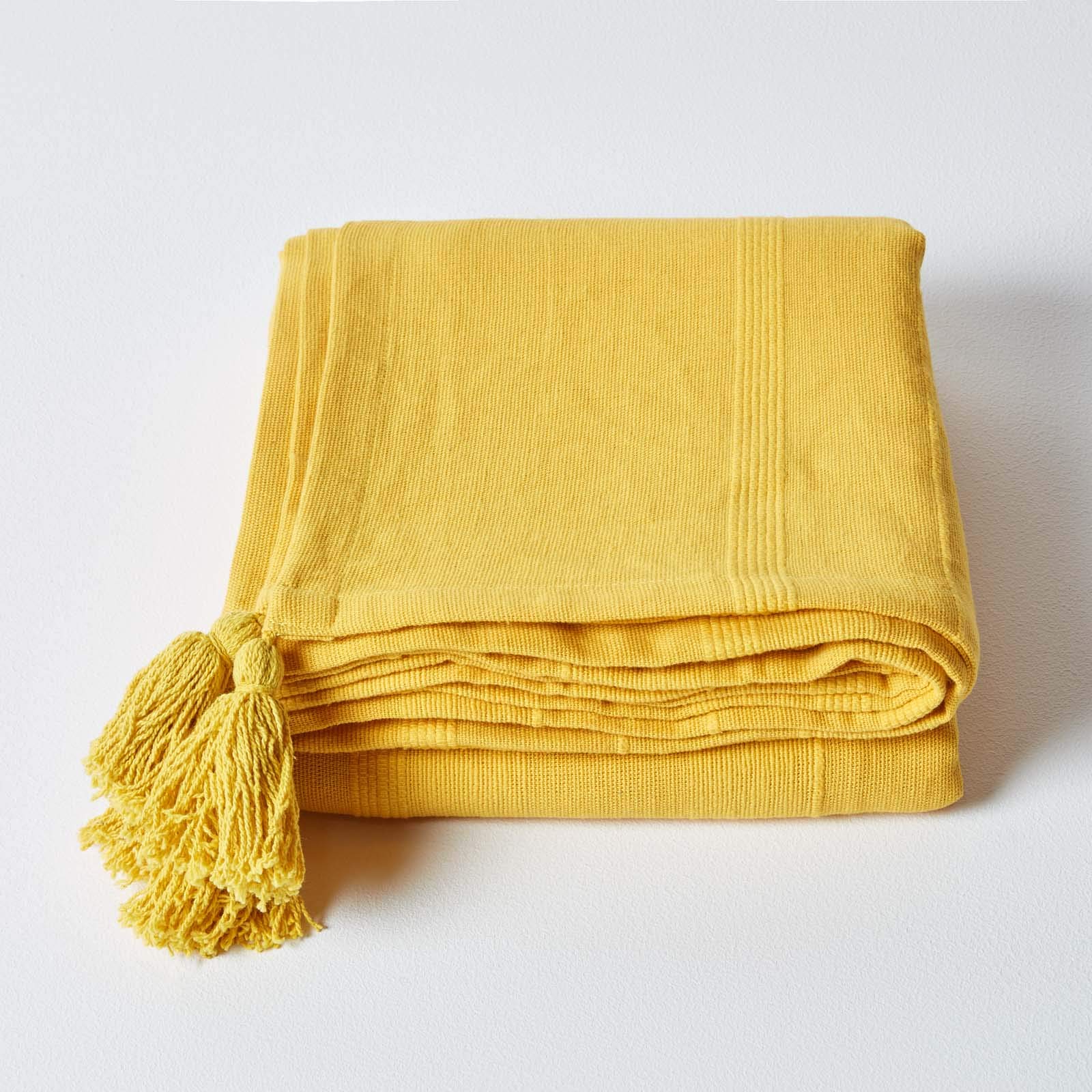 Homescapes - Tenda Rajput in cotone, colore: giallo manta 2,54 x 3,56 m giallo