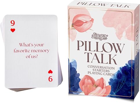 Lingo Pillow Talk Conversation Cards for Couples | Deep Questions & Intimate Connection Card Game for Adults | Date Night, Anniversary & Relationship Gift | Meaningful Couples Card Game