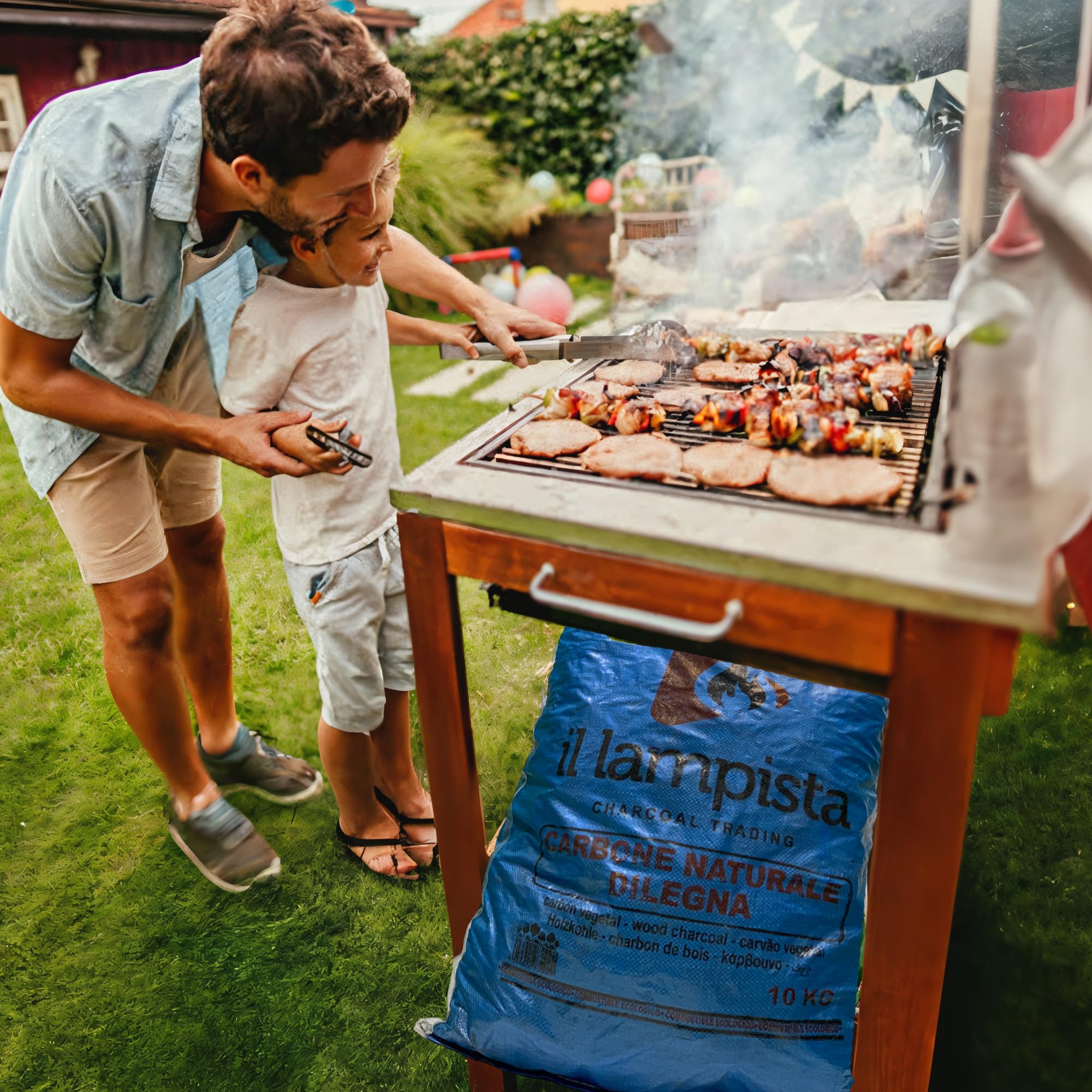 Sicignano Carbone di Legna Ecologico 10 kg ? Combustibile Naturale al 100% a Lunga Durata per Barbecue, Alta Efficienza e Basso Impatto Ambientale