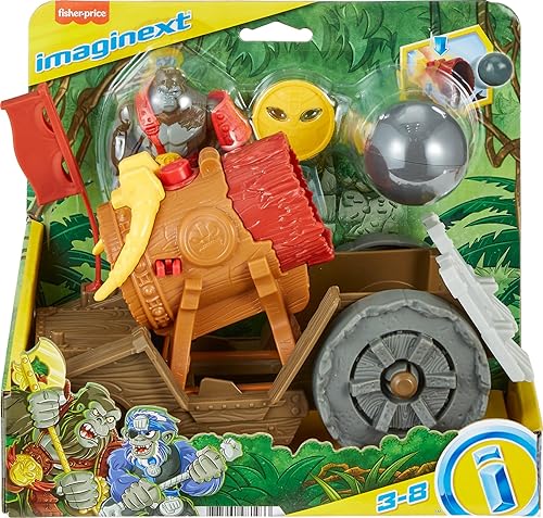 Miniatura 6 de Imaginext - Juego de figuras de cañón gorila de juguete preescolar con acción de lanzamiento para juegos de simulación a partir de 3 años