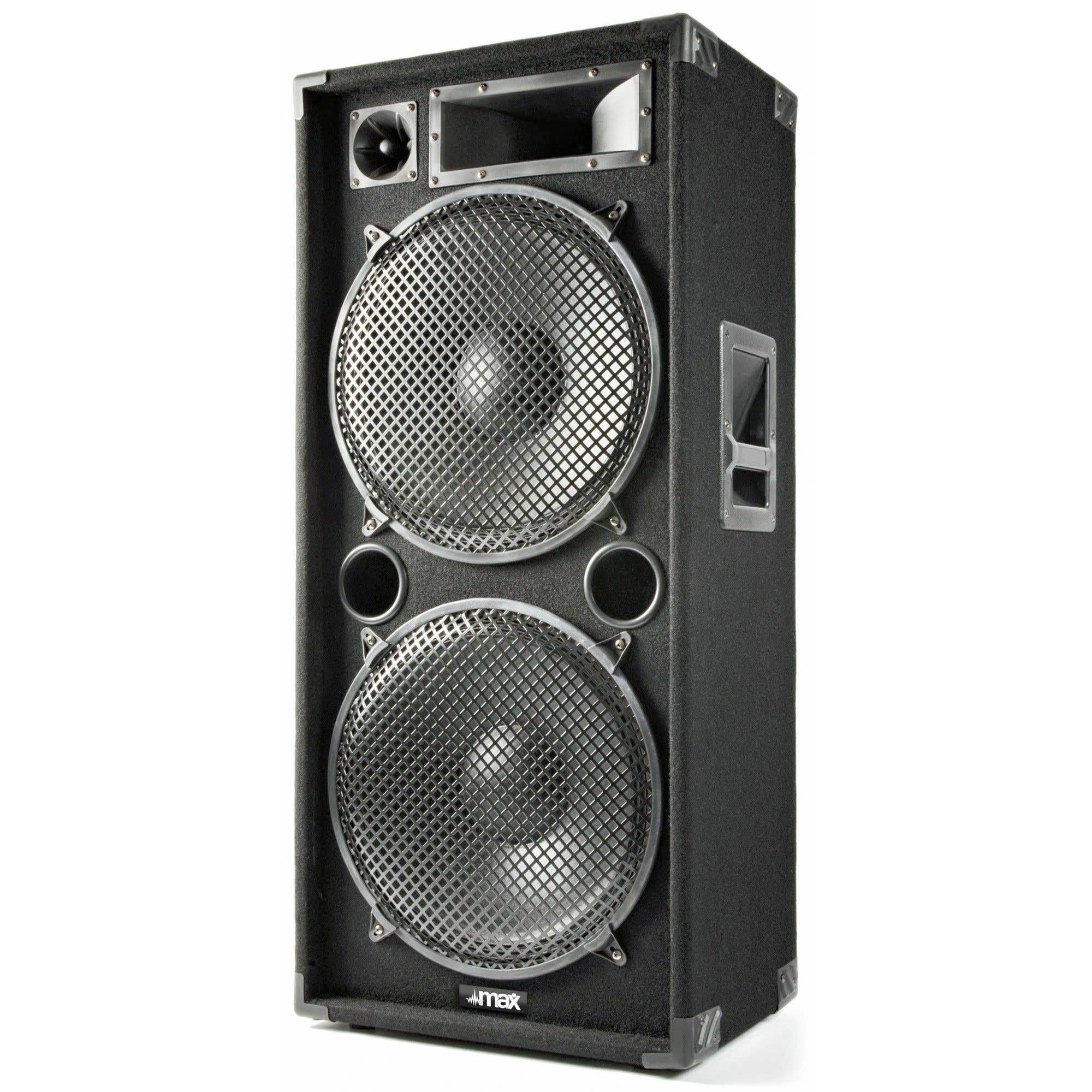 MAX215 Pack Sono DJ 4000W avec Amplificateur BT et 2 Enceintes 15 Pouces - Système de Sonorisation Complet pour Soirées, DJ et Événements