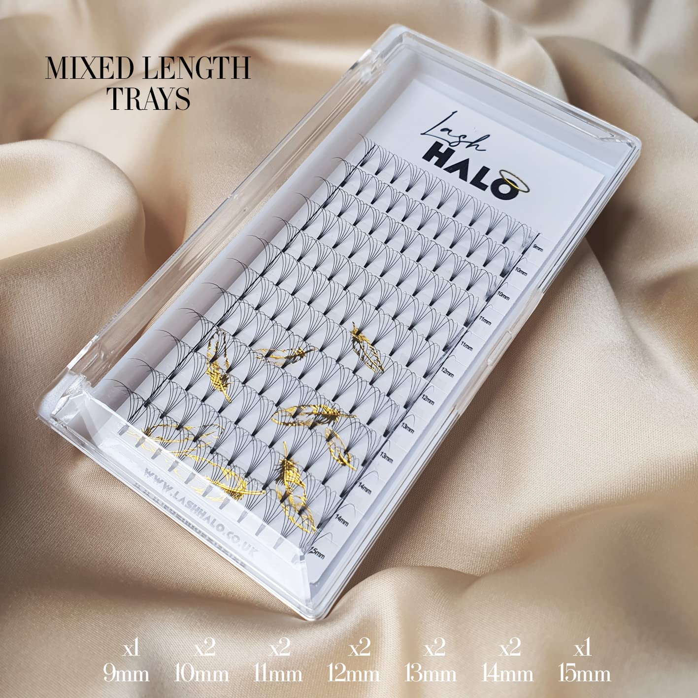 5D Pre Made Fans 0.10 D Curl Eyelash Extensions Short Stem (15mm), Black, 132 count (Pack of 1) - Image 3