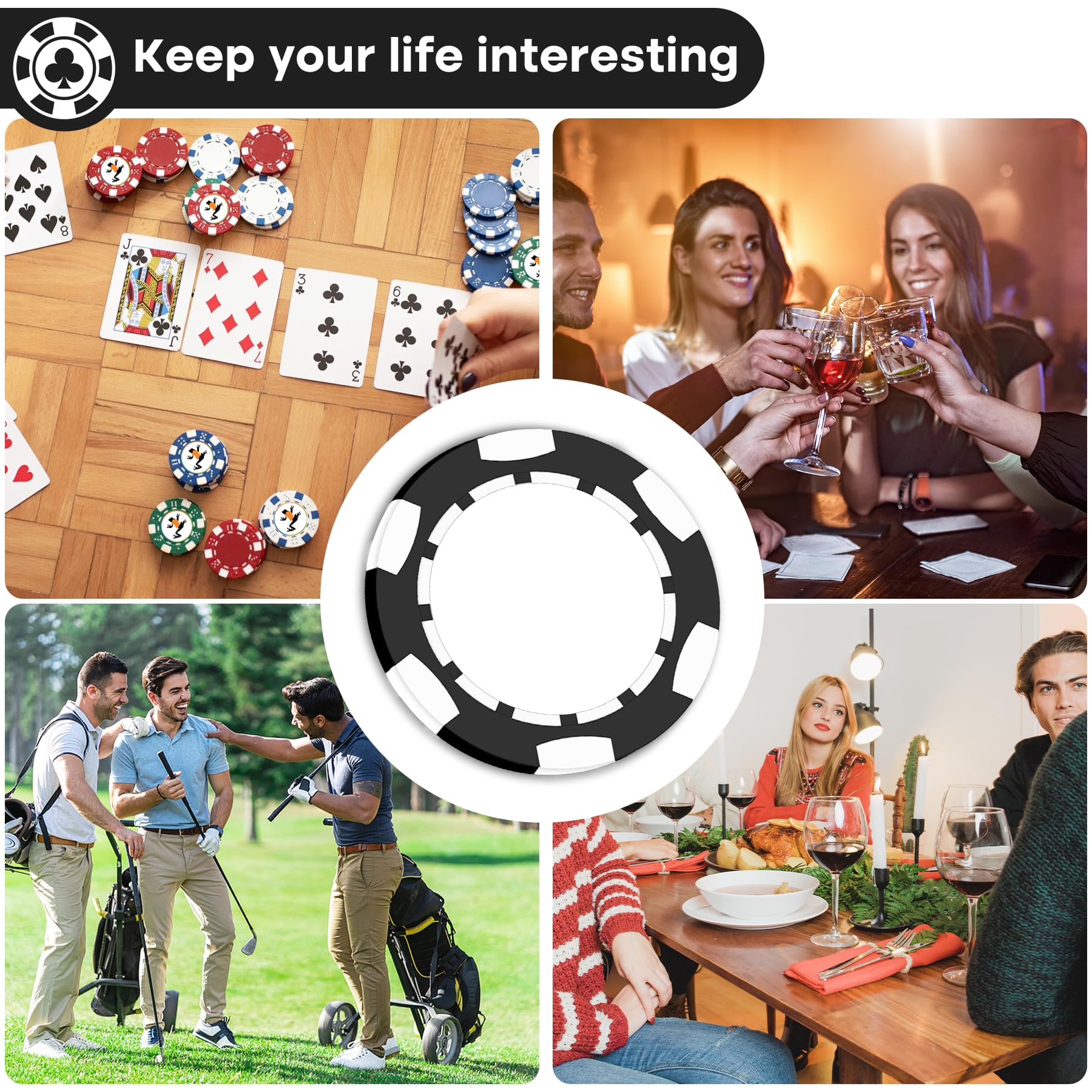 50-500 fiches da poker in argilla personalizzate per 7 colori, stampate a colori con il tuo logo, immagine o testo, 40 mm di peso 11,5 grammi, gettoni personalizzati per bevande, per bar, feste