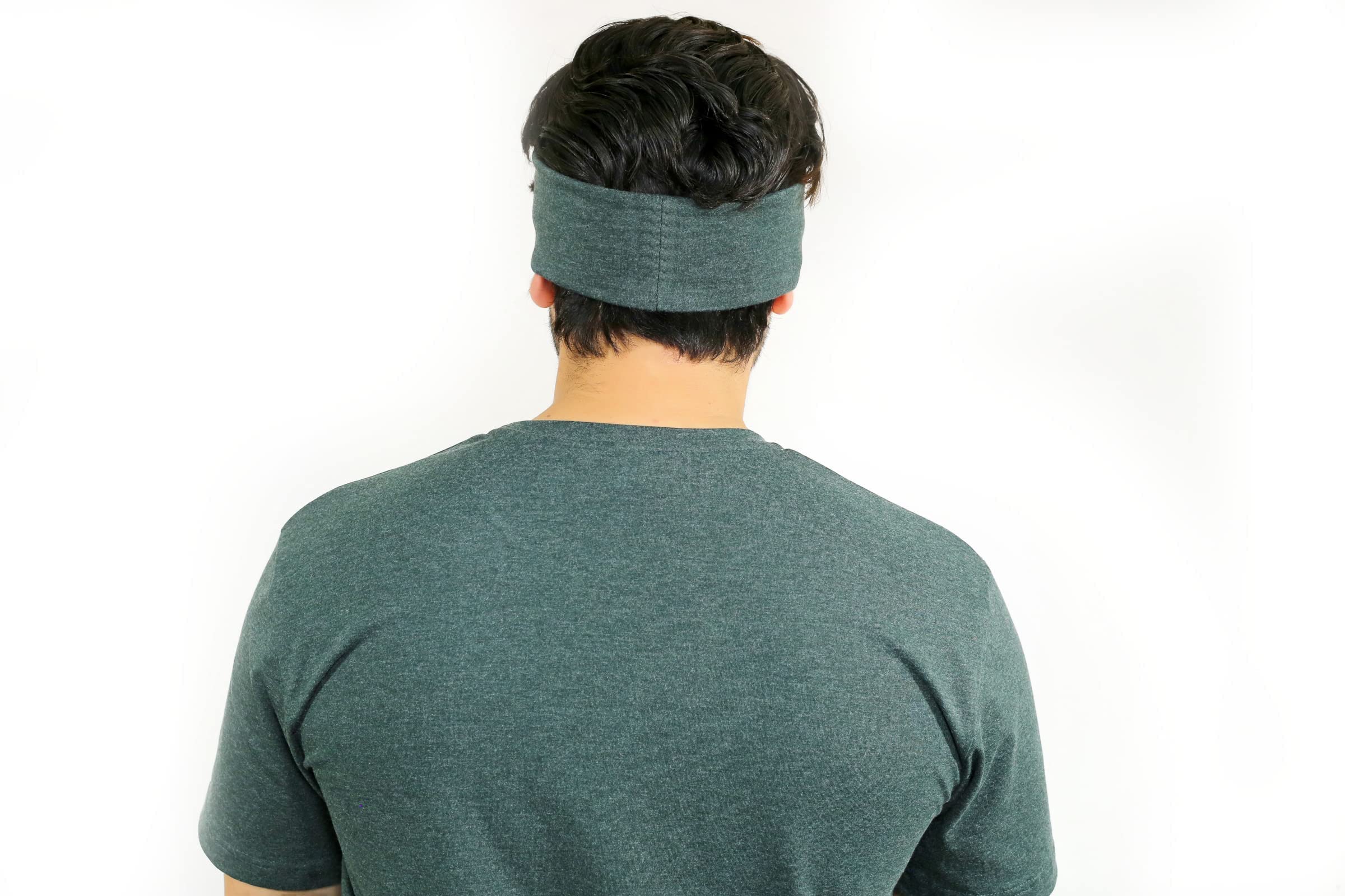 SOUL eTHICS Premium Cotton Gym, Sports, Yoga, Running, Hair, Elastic Headband for Men and Women with Non-Slip Fabric, Freesize (Bottel Green) - Image 4 thumbnail