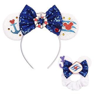 Cruise Ears Headband 2 Set Sequin Mouse Ears for Women Hair Accessories for Cruise Trip Costume Party Decoration - Amazon product rated Grade B
