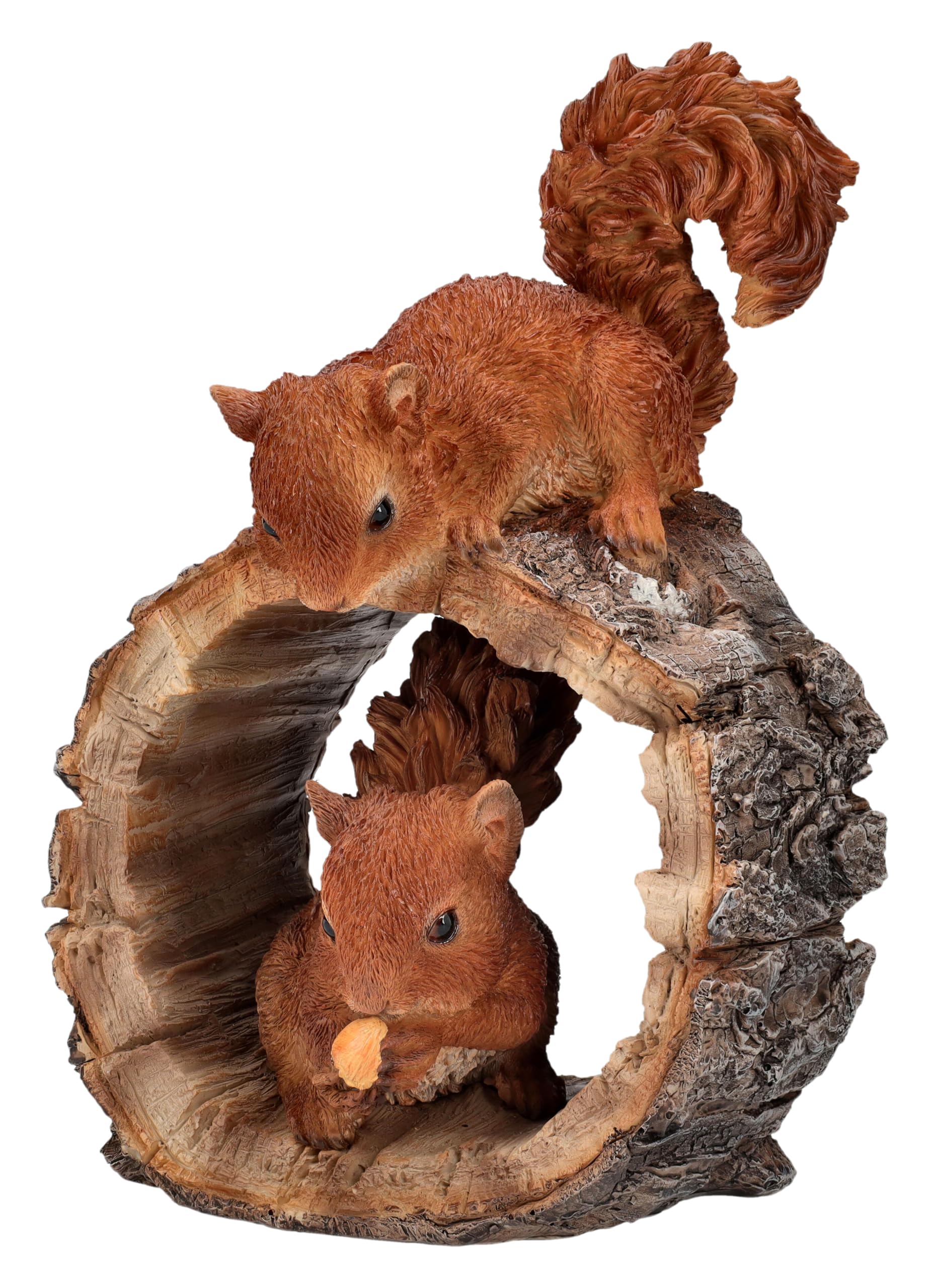 Gartenfigur Eichhörnchen Paar spielend – Lebensechte HotAnt Tierfigur, 23 cm, wetterfest & handbemalt