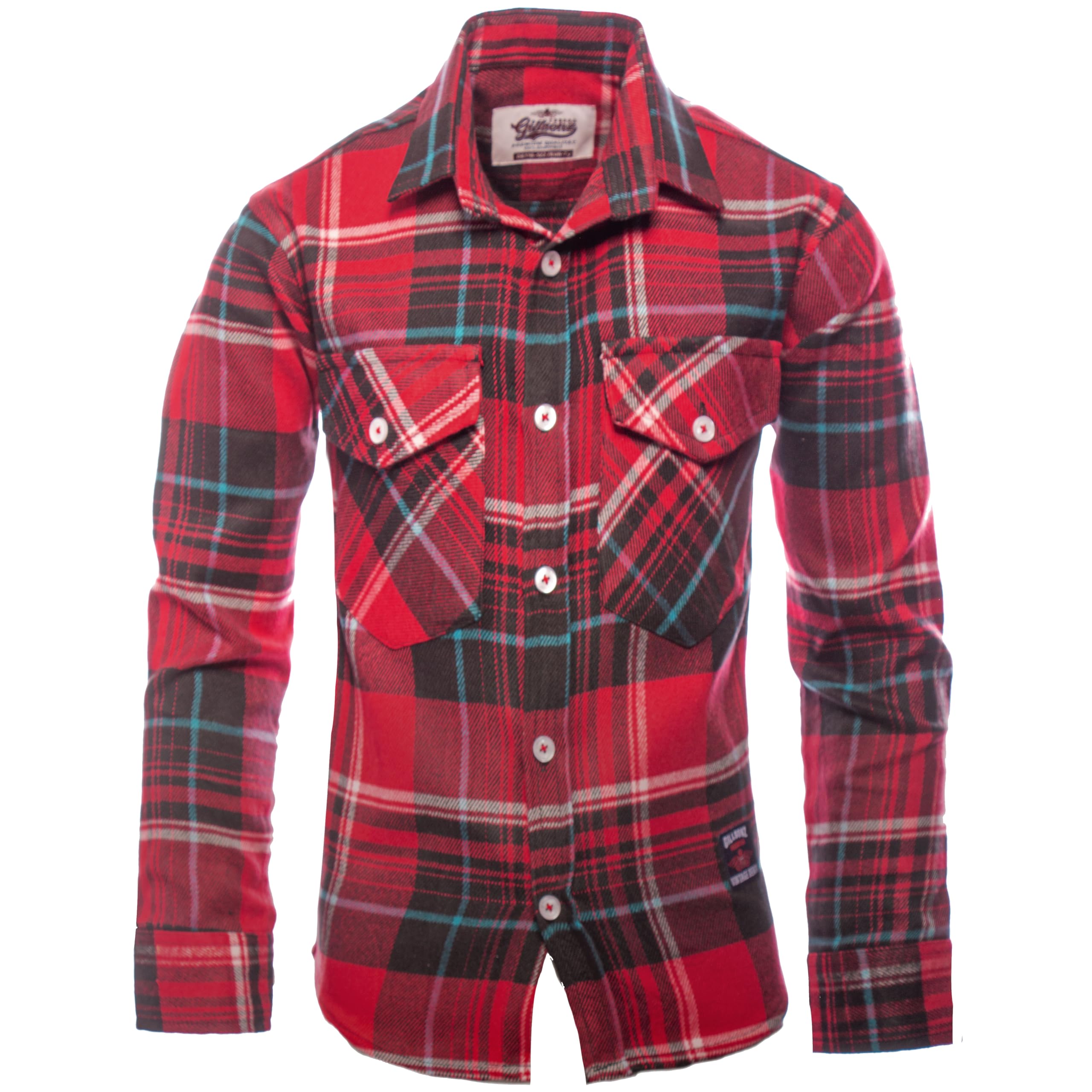 GILLSONZ DSF-73 Flanellhemden Kariertes Hemd Kinder Student Hemd
