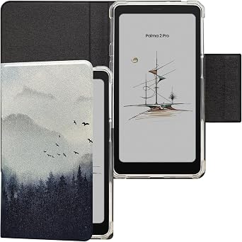 2in1 Magnetic Detachable Flip Case for Onyx Boox Palma2 Pro 2025 Released TPU Transparent Cover with Auto Sleep/Wake, Magnetic Closure Buckle Misty Forest