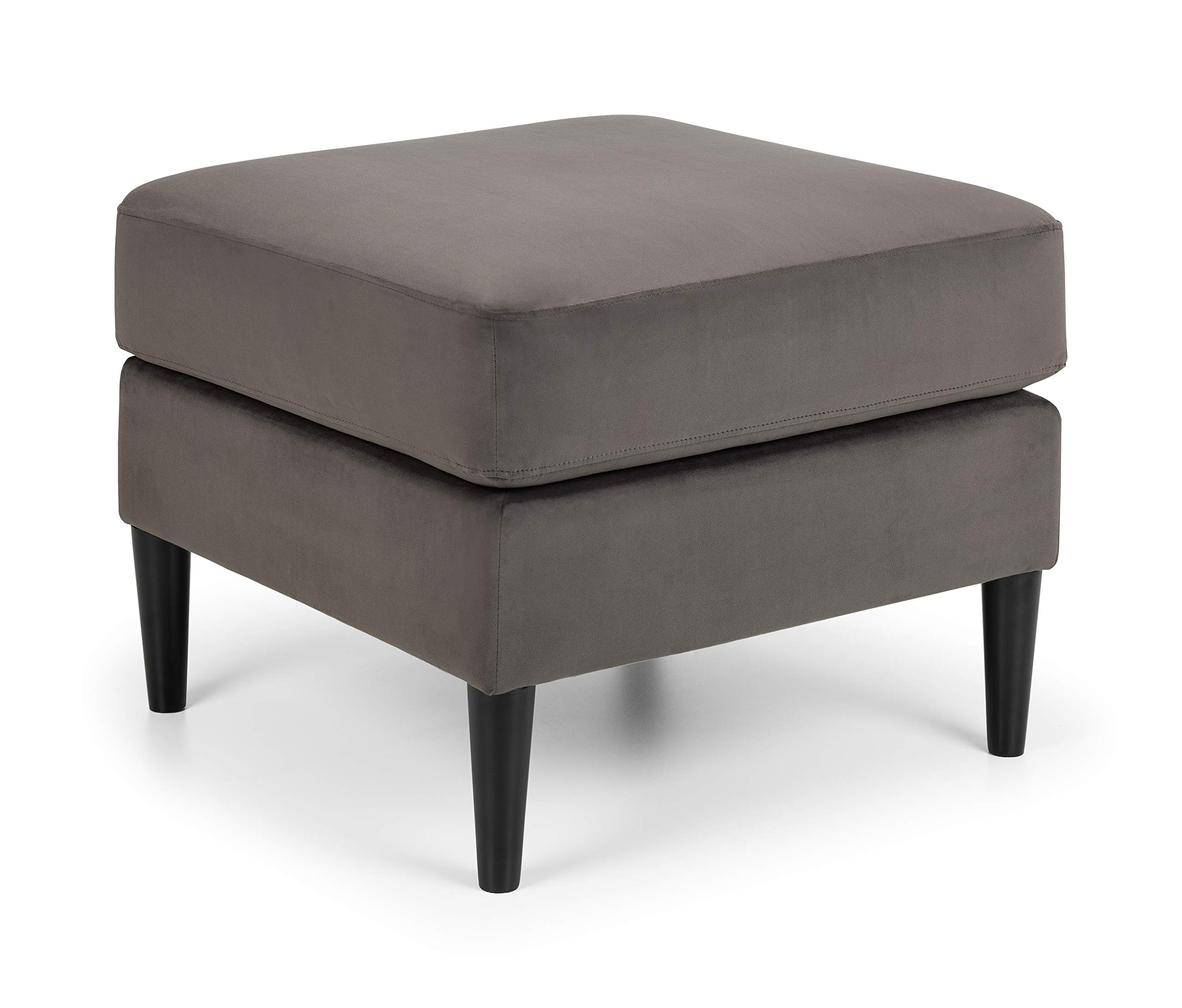 Julian Bowen Hayward Grey Velvet Ottoman