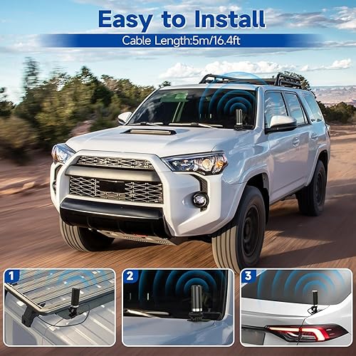 Miniatura 4 de Bingfu - Antena de radio móvil VHF UHF 136  174 MHz 400  470 MHz para coche o camión Amateur Radio NMO de bajo perfil con soporte fijo PL259 macho