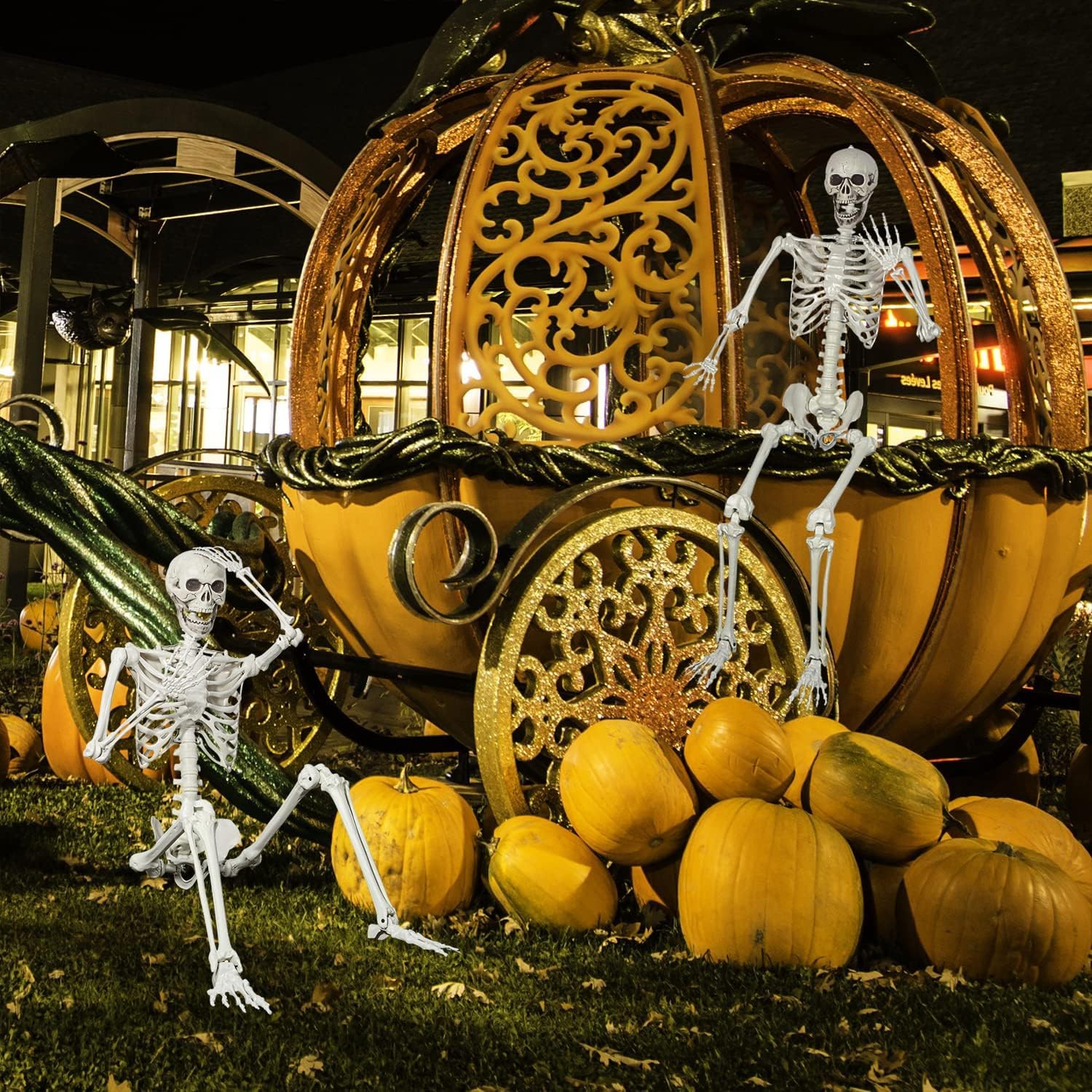 165 cm Halloween Taille réelle Squelette Corps Entier os avec articulations Amovibles Party Prop Horreur cimetière Maison hantée pelouse Cour décoration (165cm Updated)