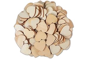 100-Pack 1-Inch Writable Wooden Hearts for Creative Crafting Projects