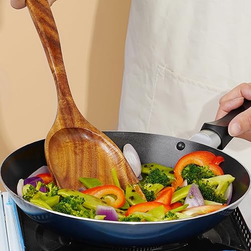 Miniatura 74 de FJNATINH Juego de utensilios de cocina de madera antiadherentes de 7 piezas, utensilios de cocina naturales y saludables (7 piezas)