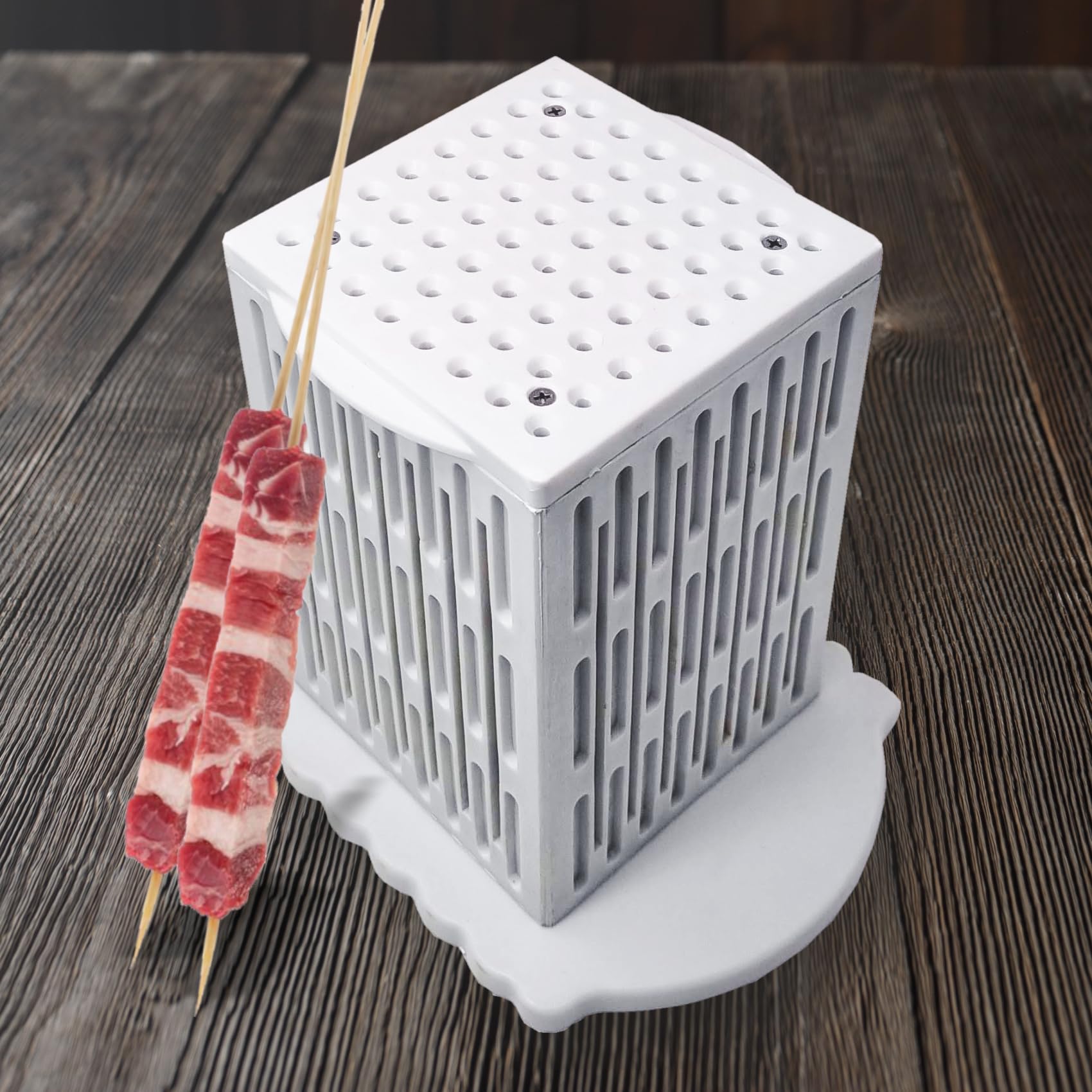 CUBO ARROSTICINI 64 Pcs. Professionale - Macchina per Arrosticini, Spiedini di Carne, Pesce, Kebab, Souvlaki - Migliore e Facile Produzione domestica + Accessori