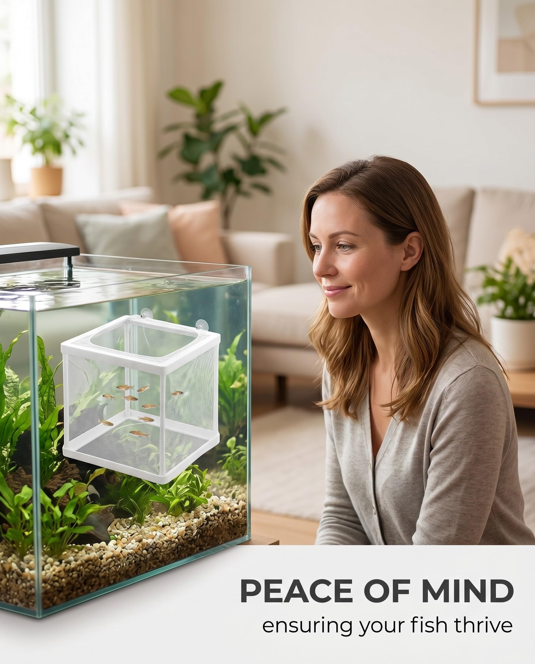 Scatola Di Allevamento Di Pesci, Incubatore Di Pesce Scatola, Isolamento Allevatore, Acquario Serbatoio Da Incubazione, Maglia Per Acquario Con Ventosa, Vivaio Di Pesci Acquario Rete